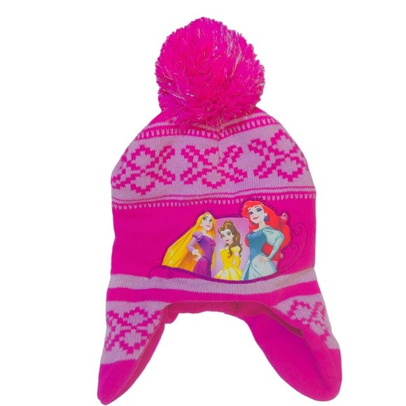 Disney Princesses Girls Knit Pink Beanie Hat Ear Covers “Dream it Do it!” - Picture 1 of 7